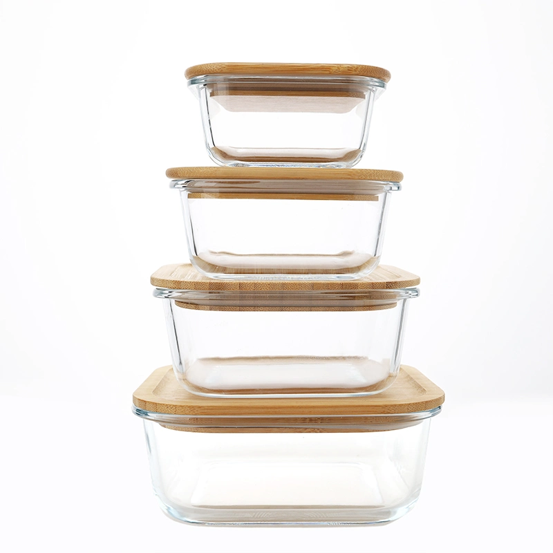 630ml Recycled High Borosilicate Glass Food Container with Cover