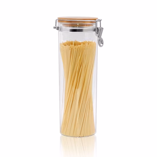 ロッククランプ蓋ホウケイ酸クリスタルストレートサイドキッチン食品ガラス瓶と容器