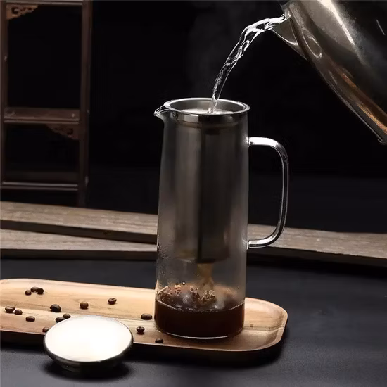 ホット販売耐熱ティーポット高ホウケイ酸ガラスティーポット注入器付き