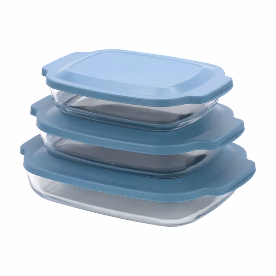 カバー付きガラスキャセロール皿高ホウケイ酸ガラスオーブン電子レンジ対応透明ガラスベーキングポット