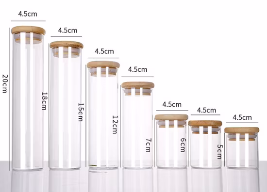 保管用の丸いコルク蓋高ホウケイ酸ガラス瓶