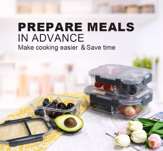 高品質ホウケイ酸ガラスを使用した冷蔵ガラス食品容器