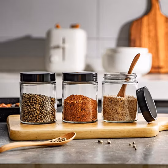 準備完了 16 オンス 6 オンス高ホウケイ酸塩豆ナッツソース調味料米瓶ガラス食品容器